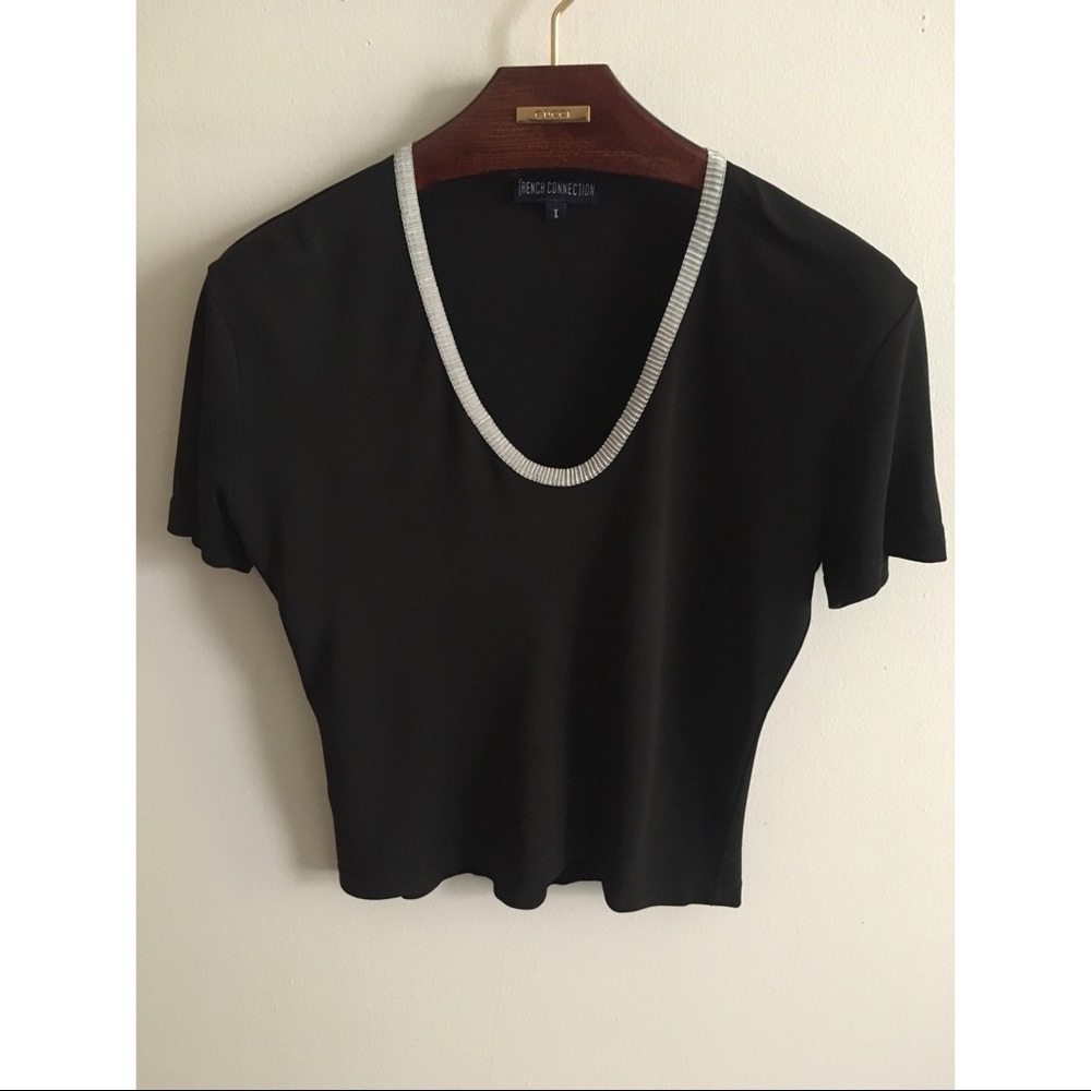 French Connection Luxury Crop Top - Short Sleeves